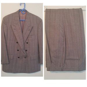 Meeting Street 44 REG Gray Plaid 2 Pc Suit Business Wool Blend Formal‎